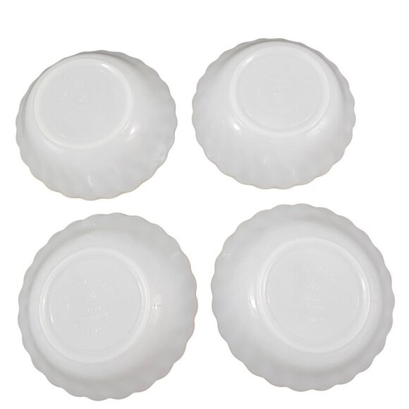 Anchor Hocking Fire King Milk Glass Custard Dessert Appetizer Bowls – Set of 4 - Picture 11 of 16